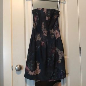 Strapless Floral Dress